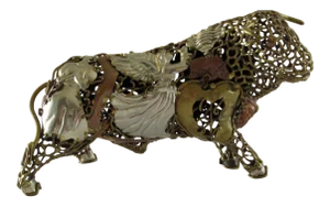 Pal Kepenyes Style Brutalist Mexican Milagro Bull Sculpture