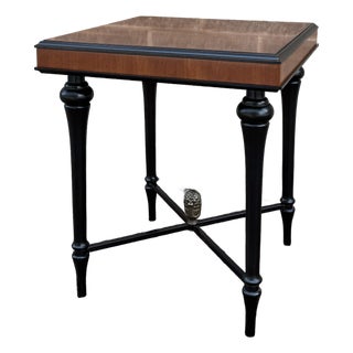 Vintage Bombay Traditional Regency Ebonized Cherry Side Table For Sale