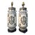 Vintage Oversized Crackle Glaze Art Pottery Urn Lamps, Pair For Sale