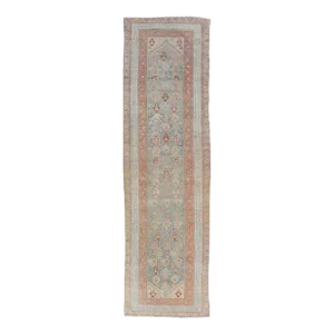 Antique Persian Malayer Runner in Wool With Sub-Geometric Design