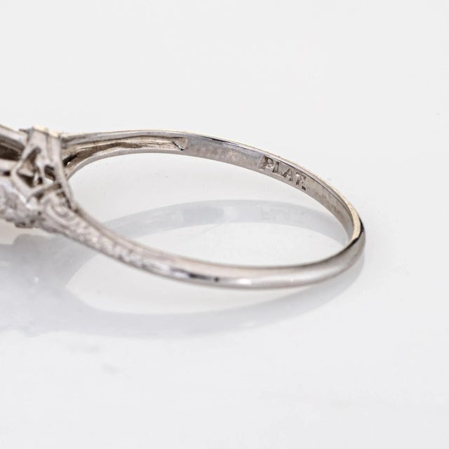 Gemstone Vintage Art Deco GIA 1.55ct Diamond Ring Engagement Platinum Jewellery size 6.25 For Sale - Image 7 of 7