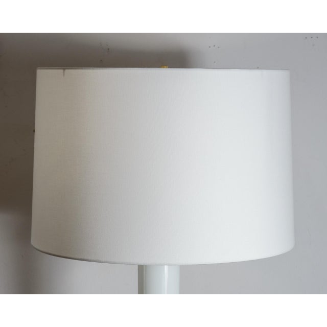 Vintage Huge White Murano Cased Glass Table Lamps - A Pair For Sale In West Palm - Image 6 of 11
