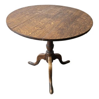 19th Century Oak Tilt-Top Occasional Table with Tripod Base For Sale