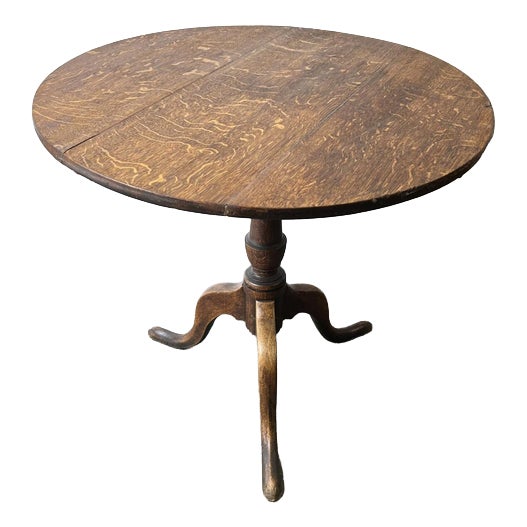19th Century Oak Tilt-Top Occasional Table with Tripod Base For Sale
