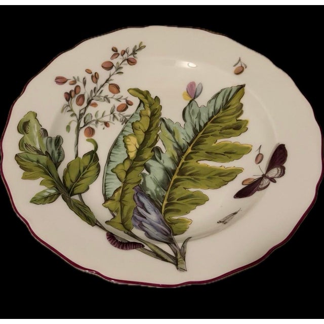 Ceramic Chelsea Plates Botanical Design by Mottahedeh for Metropolitan Museum of Art - Set of 4 For Sale - Image 7 of 12