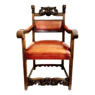 Antique Italian Renaissance Chair, 1850 For Sale