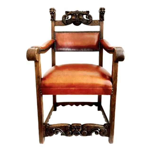 Antique Italian Renaissance Chair, 1850 For Sale