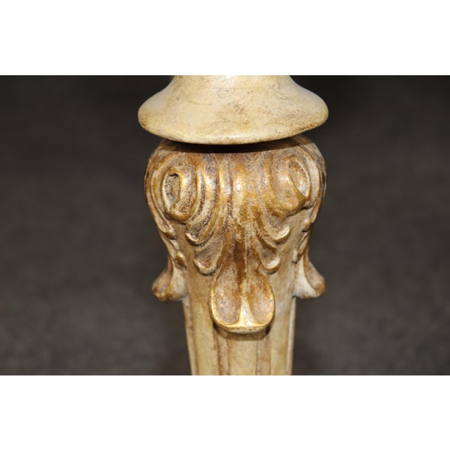 Directoire Style Pd & Gilt Accent Center Table W/ Faux Marble Top For Sale - Image 10 of 13