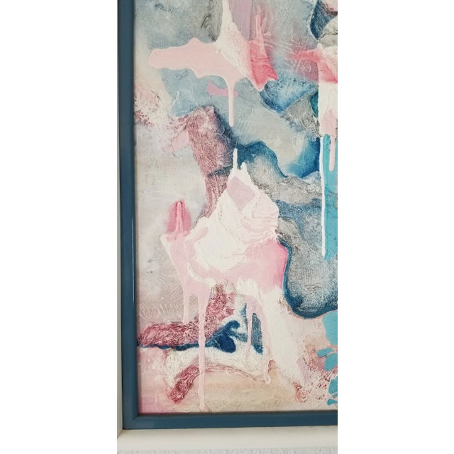Mid-Century Modern 1970 M J Phillis Mixed Media Collage Abstract Painting For Sale - Image 3 of 10