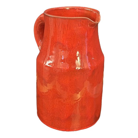 Vintage Red Vase by the Cloutier Brothers, 1960s For Sale