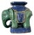 Vintage Glazed Ceramic Elephant Low Stool For Sale