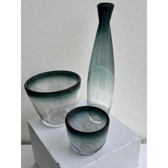 Vintage Swedish Tona Series Glass Set by Bengt Orup for Johansfors, 1957, Set of 3 For Sale - Image 6 of 11