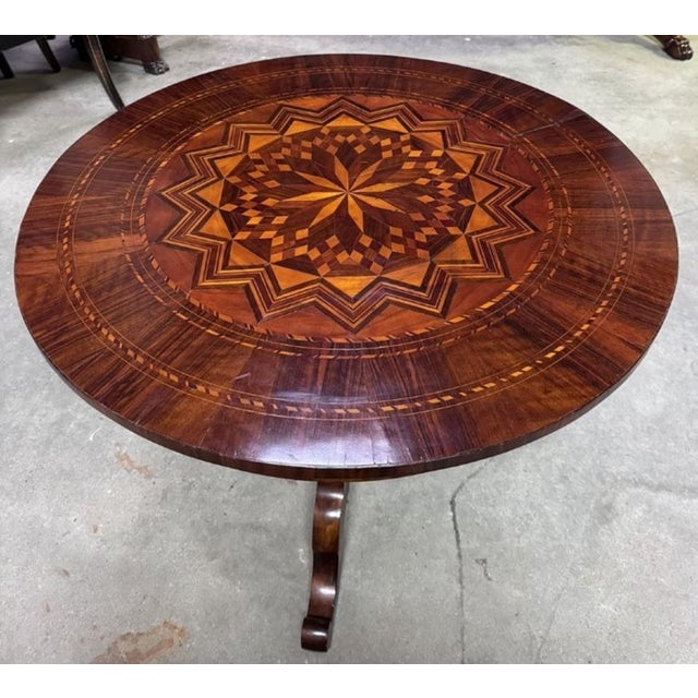 Charles X Marquetry Pedestal Table For Sale - Image 5 of 9