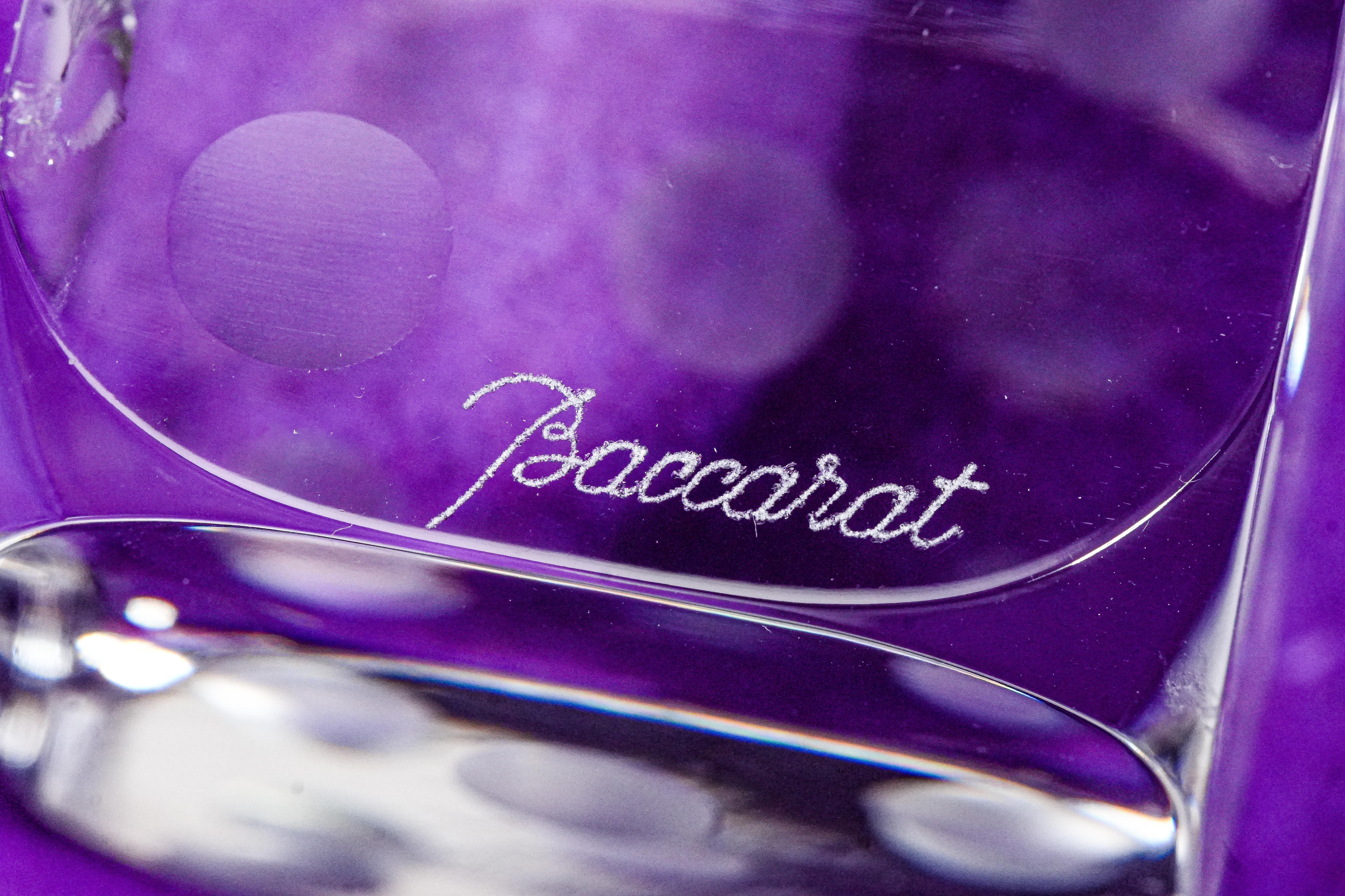 Pair of Large Decorative Vintage Baccarat Crystal Glass Dice
