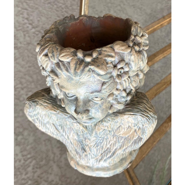 Late 20th-Century Enchanting Châteaucore-Style Three-Faced Cherub Candle or Plant Holder For Sale - Image 10 of 18