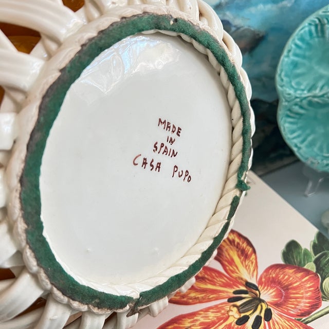 Mid 20th Century Casa Pupo Spanish Ceramic Basket of Oranges For Sale - Image 12 of 12