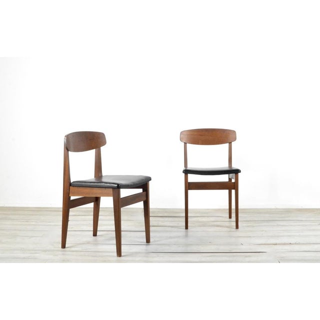 1960s Teak and Leatherette Chairs, 1960s, Set of 4 For Sale - Image 5 of 9