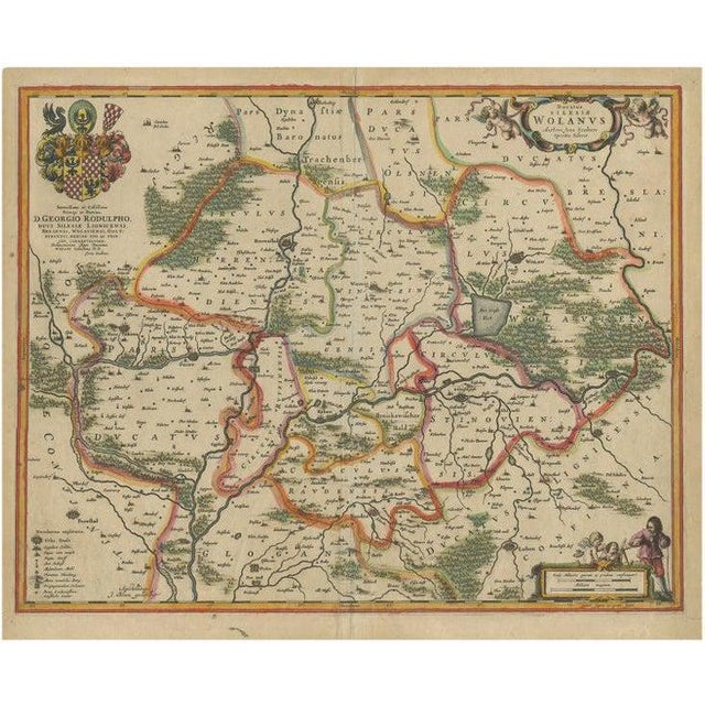 Antique Map of Lower Silesia by Blaeu, 1650 For Sale