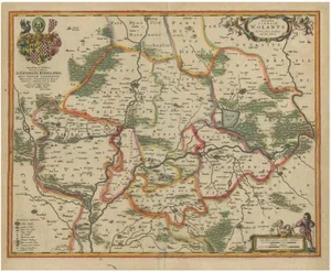 Antique Map of Lower Silesia by Blaeu, 1650