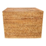 Image of Artifacts Rattan Rectangular Hinged Chest/Trunk in Honey Brown - 23" For Sale