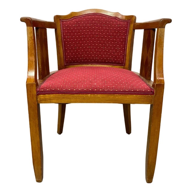 Art Deco Walnut Office Chair, 1930s For Sale