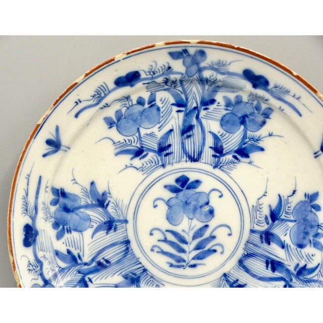 Ceramic 18th-Century.Chinoiserie Delftware Plate With Insects & Maker's Mark For Sale - Image 7 of 11