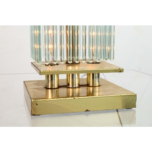 Pair of 1960s Gaetano Sciolari Brass and Glass Mid Century Modern Table Lamps For Sale - Image 10 of 12