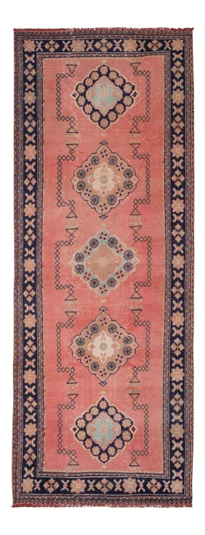 Overdyed Long and Wide Turkish Oushak Runner 4'7" X 11'10"