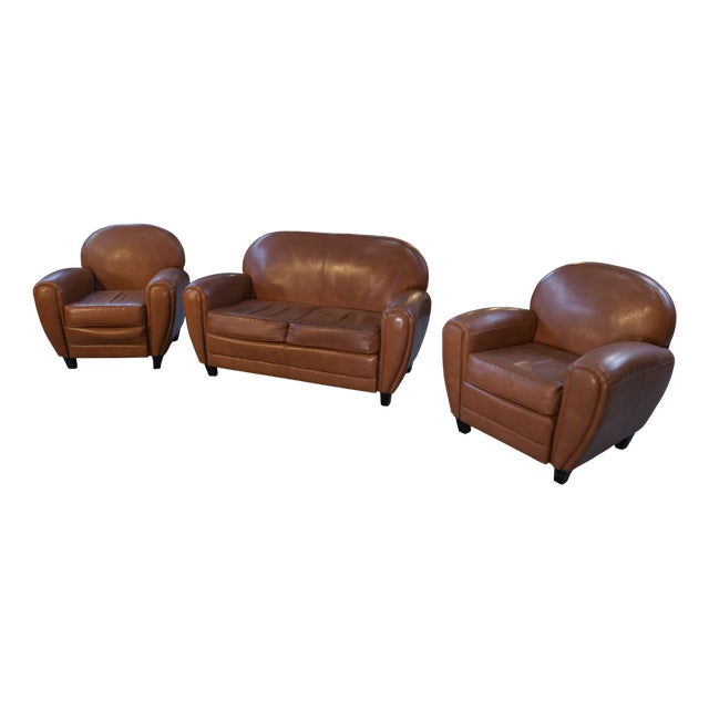 Vintage Camel Imitation Leather Club Chairs, 1980s, Set of 2 For Sale