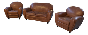 Vintage Camel Imitation Leather Club Chairs, 1980s, Set of 2