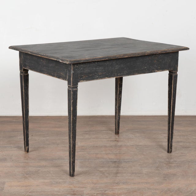 19th Century Swedish Black Side Table With Single Drawer For Sale - Image 14 of 14