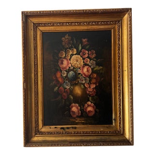 Still Life Oil on Canvas Framed Signed by Italian Artist Made in 1960 For Sale