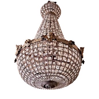 Louis XVI Pear-Shaped Crystal Chandelier For Sale