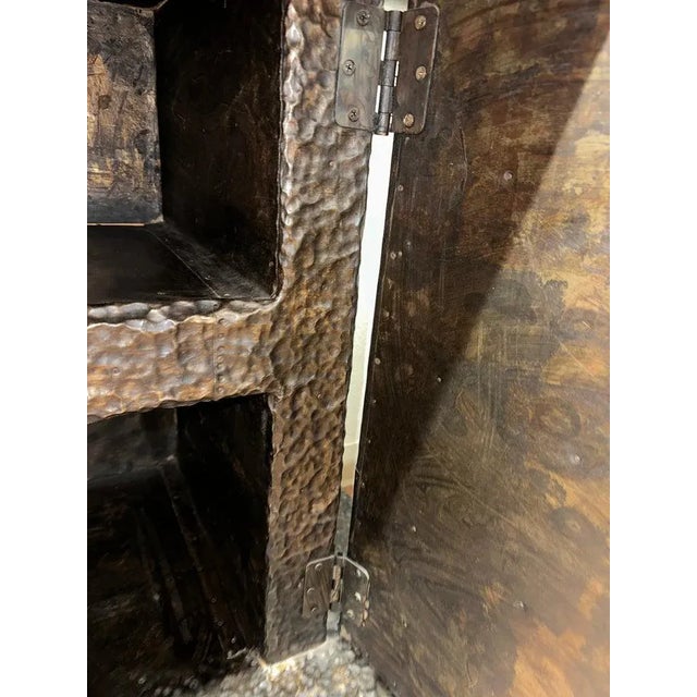 Late 20th Century Brutalist Hand Hammered Metal Clad Credenza For Sale - Image 11 of 13