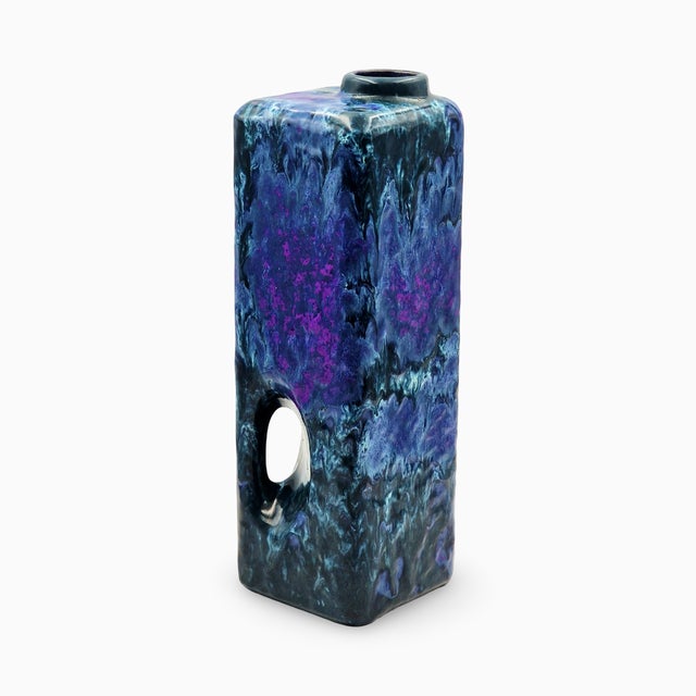 Large sculptural chimney vase by Marei Keramik, model 2006, from the 1970s. The striking, brutalist form with its openwork...