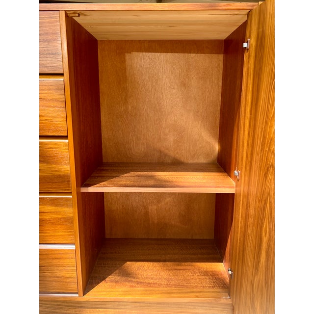 1960s Unused 1960s Danish Modern Teak Armoire Dresser by Brouer Møbelfabrik – Stephen J. Cannell Estate For Sale - Image 5 of 13