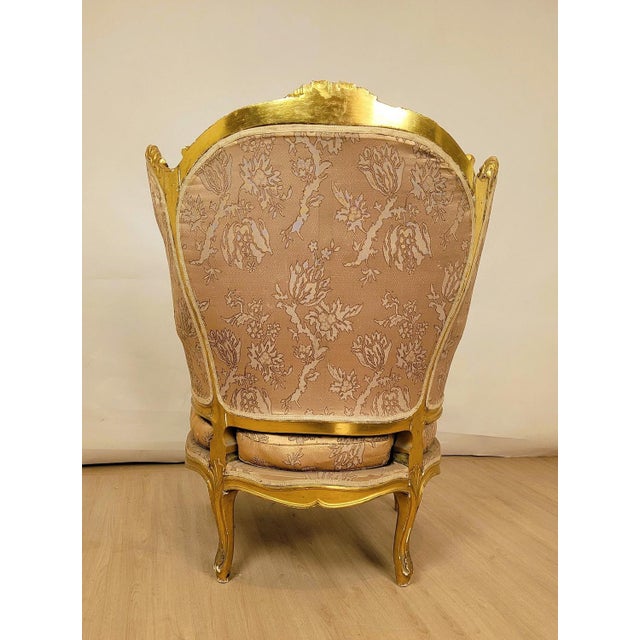 Louis XV Style Golden Wood Lounge Chair For Sale - Image 5 of 16