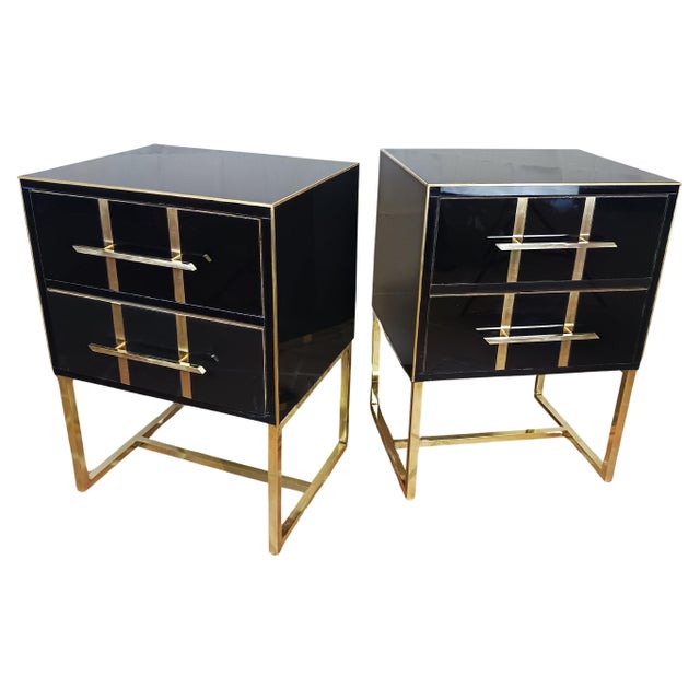 Black Glass Side Tables from Justfurnituress SRL, Set of 2 For Sale - Image 12 of 12