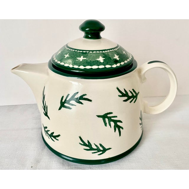 Vintage Dansk Nordic Knits Green Ceramic Teapot With Lid Excellent Condition For Sale - Image 13 of 13