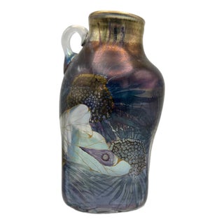 Large Hand-Blown Studio Glass Frauenau Vase from Eisch, 1984 For Sale