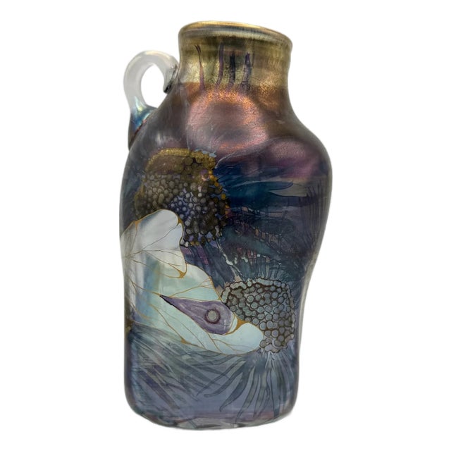 Large Hand-Blown Studio Glass Frauenau Vase from Eisch, 1984 For Sale