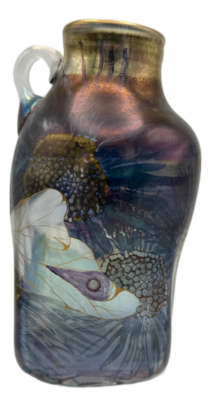 Large Hand-Blown Studio Glass Frauenau Vase from Eisch, 1984