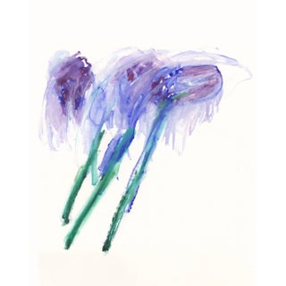 Abstract Modern Original Print in Purple and Blue by Molly Frances For Sale