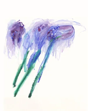 Abstract Modern Original Print in Purple and Blue by Molly Frances