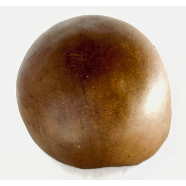 1990s Japanese Wabi Sabi Ceramic Gold Lined Bowl, Signed For Sale - Image 5 of 6