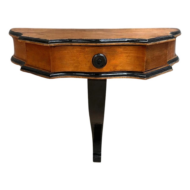 Early 20th Hanging Console with Drawer and Ebonized Details For Sale