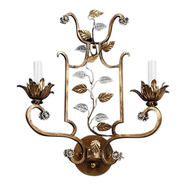 Branca Muro Sconce in Gold Finish For Sale