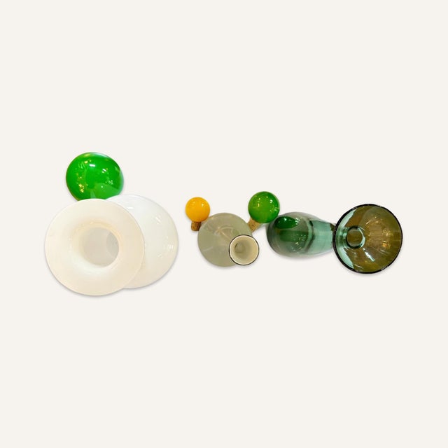 1960s Large 1960s Otto Brauer Style Glass Bottles With Spherical Glass Stoppers- Set of 3 For Sale - Image 5 of 6