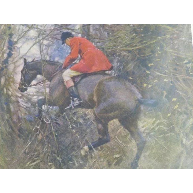 Traditional Early 20th Century "The Gap" Hunt Scene Print by A.J. Munnings, Framed For Sale - Image 3 of 10