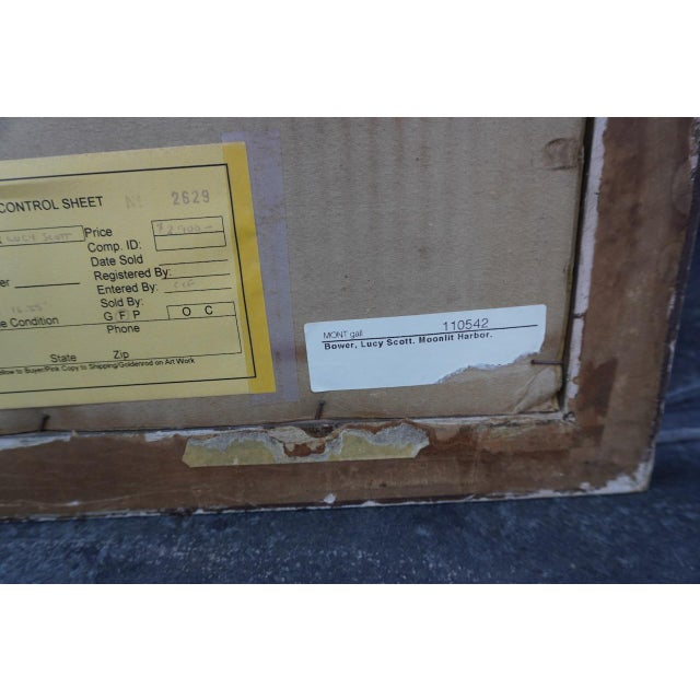 Lucy Scott Bower (1864-1934) Moonlit Harbor Oil on Board For Sale - Image 11 of 13